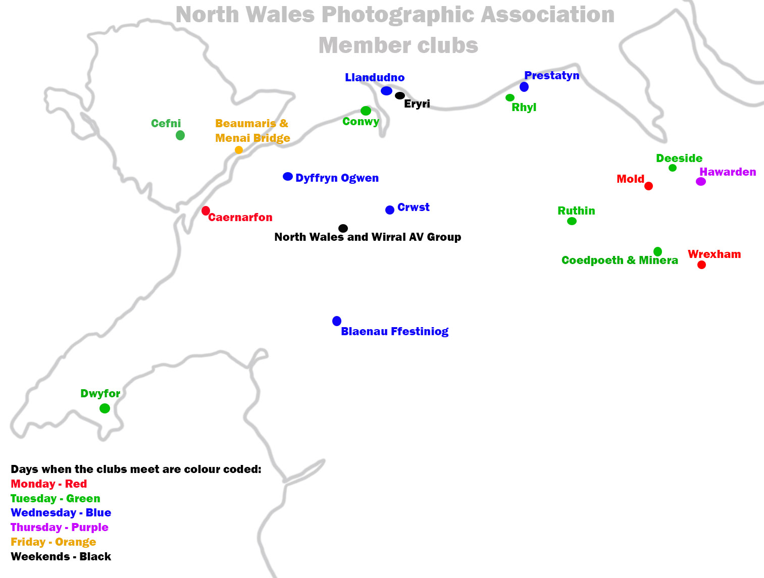 NWPA Map of Member clubs 